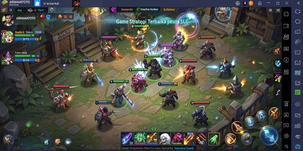 Tampilan gameplay ARWANATOTO yang mendebarkan dalam strategi SLG.