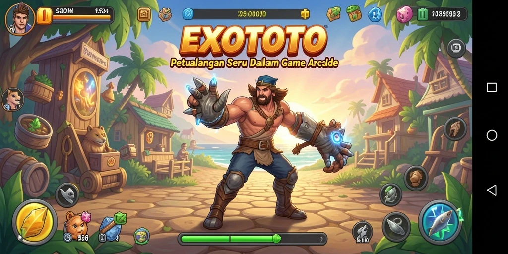 Screenshot gameplay EXOTOTO yang menunjukkan aksi seru dalam dunia arcade.