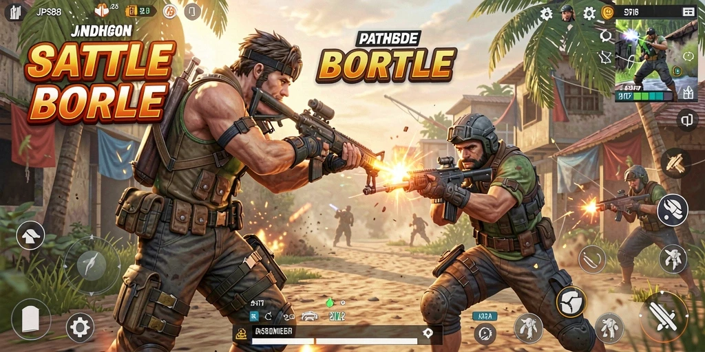 Tangkapan layar menampilkan aksi seru dalam permainan JPS88 Battle Royale.