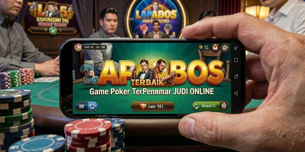 Screenshot LAPARBOS menampilkan aksi seru permainan Poker yang intens.