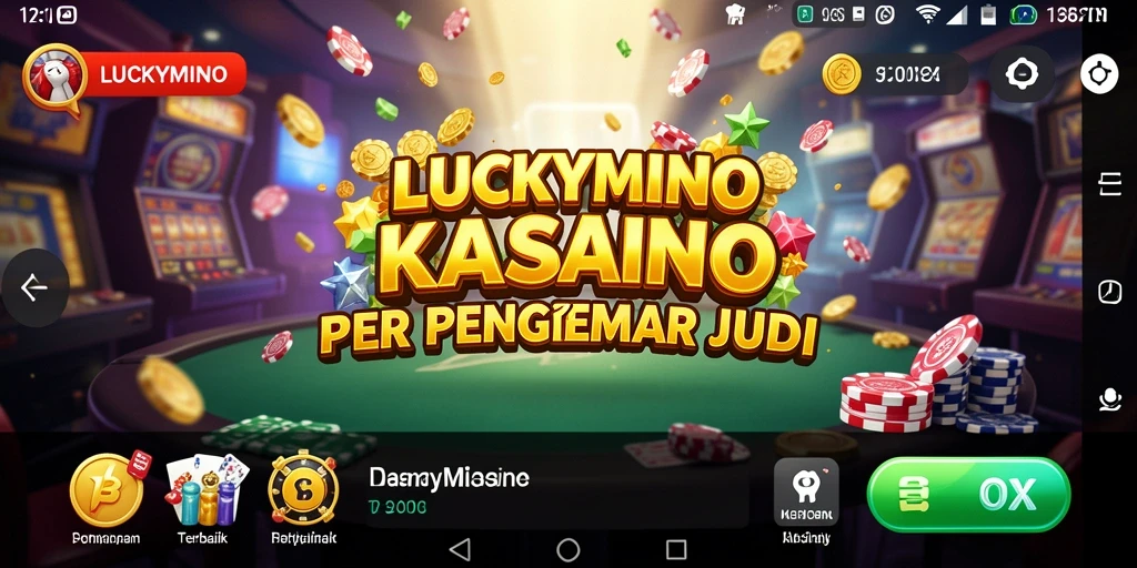 Tampilan menarik dari gameplay LUCKYMINO dengan berbagai opsi permainan Kasino.