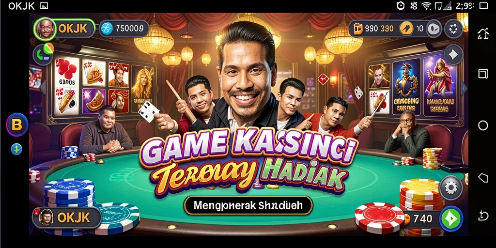 Screenshot gameplay OKJK menampilkan aksi seru di kasino virtual.